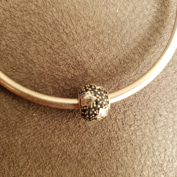 Pandora Retired Midnight Blue Pavé Stars Charm - Picture 3 of 8